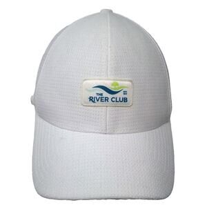 Levelwear Baseball Cap White Blue XL Flexfit Hat River Club Breathable Polyester
